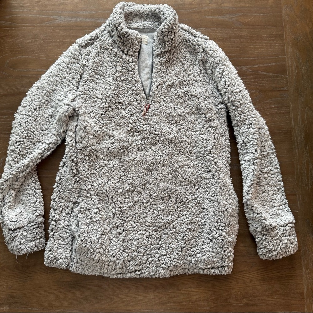 Cozy Gray Sherpa Pullover